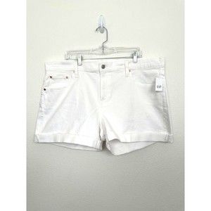 Gap Womens 5" Mid Rise Shorts White Rolled Hem Cotton Size 20R Waist 35" NEW